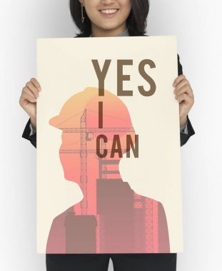 iş kadını ile afiş