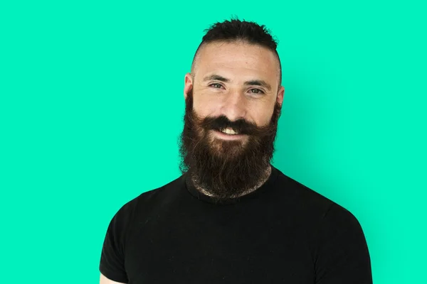 Красивий чоловік з бородою і вусами — стокове фото