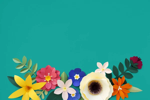Χαρτοκοπτική πολύχρωμα λουλούδια — Φωτογραφία Αρχείου