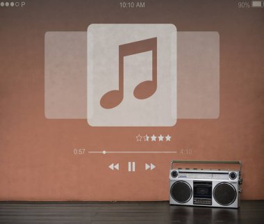 Boombox duvarının yakınında katta