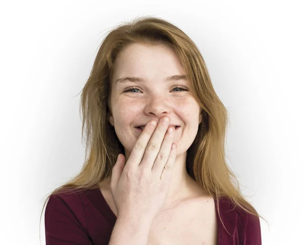 Smiling girl  in the studio — Stock Photo, Image