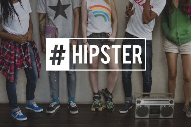 hipster arkadaş birlikte ayakta