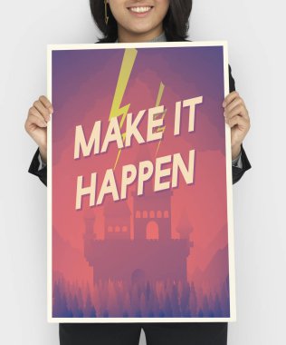 iş kadını ile afiş