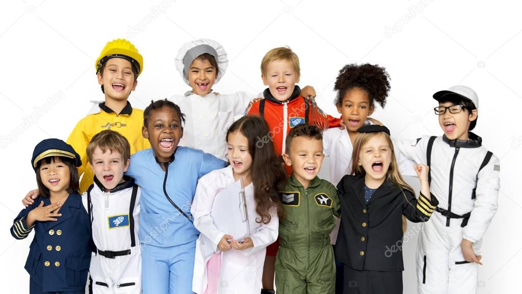 Diverse Kids in Costumes