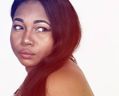 üzgün Afrikalı kadın yüzü