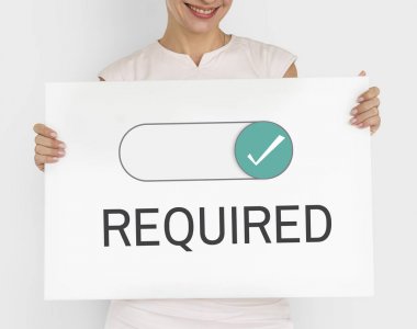 woman holding placard clipart
