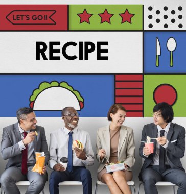 Öğle yemeği yemeyi iş takım