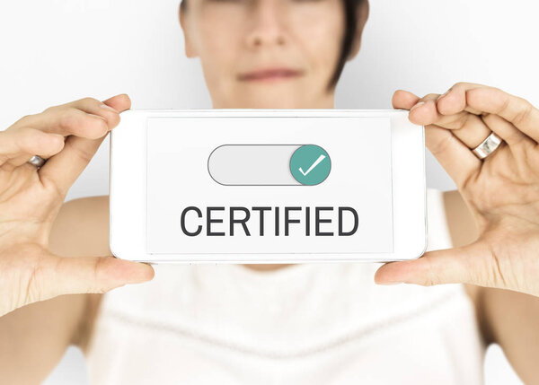 woman holding digital tablet 