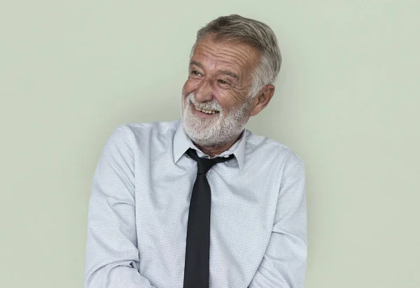 Senior hombre en camisa blanca —  Fotos de Stock