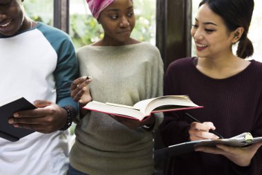 çok ırklı öğrenciler birlikte çalışma