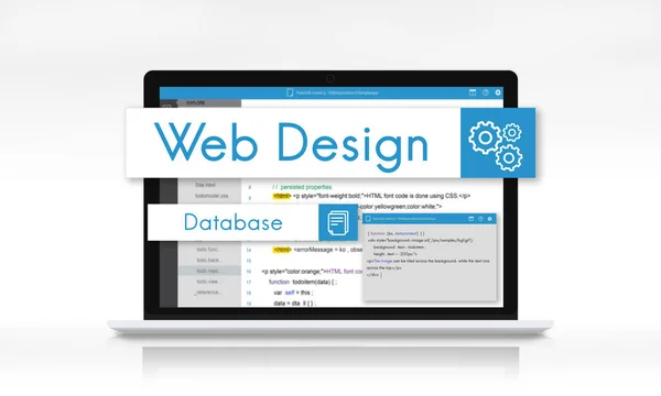 Web 设计模板笔记本电脑 — 图库照片