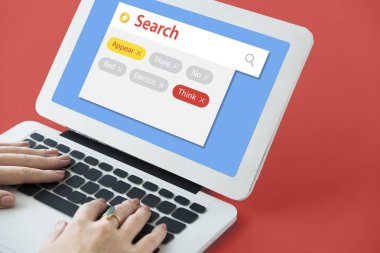 Dizüstü bilgisayarda yazan kadın klavyesi