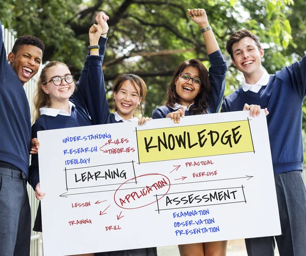 Students Holding Banner — Stock Photo, Image