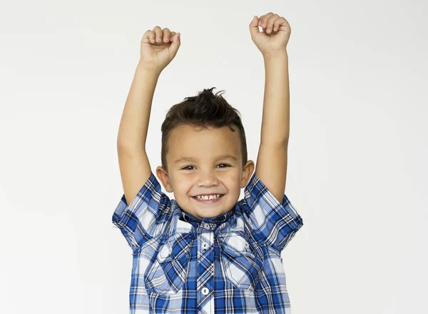 Niño levantando manos —  Fotos de Stock