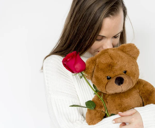 Young Woman with Teddy Bear Stock Photo by ©Rawpixel 137077726