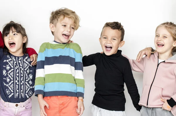 Kids standing in a row — Stock Photo, Image