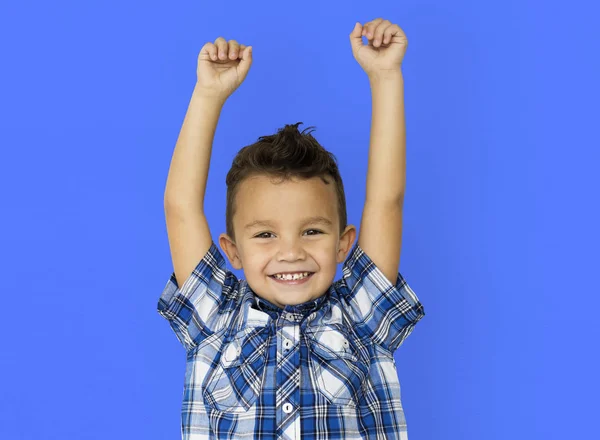 Boy holding hands up — Stock Photo, Image