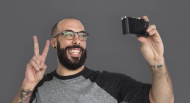 Adam alma selfie ile smartphone