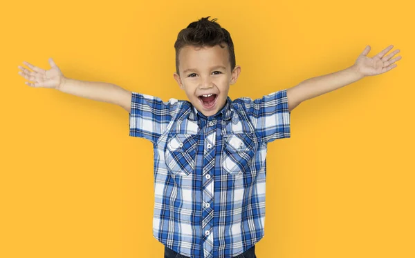 Little Boy with Raised Arms — Stock Photo, Image