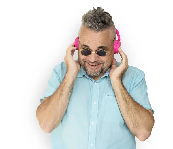 Άντρας με ακουστικά — Φωτογραφία Αρχείου