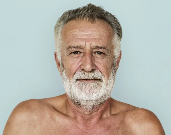 Senior erwachsener Mann mit Schnurrbart — Stockfoto