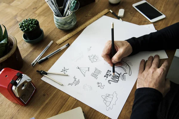 Man writing on white paper — Stock Photo, Image