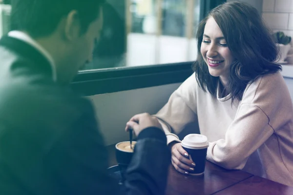 Couple having date in cafe — Stock Photo, Image
