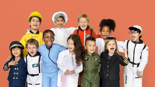 Diverse Kids in Costumes — Stock Photo, Image