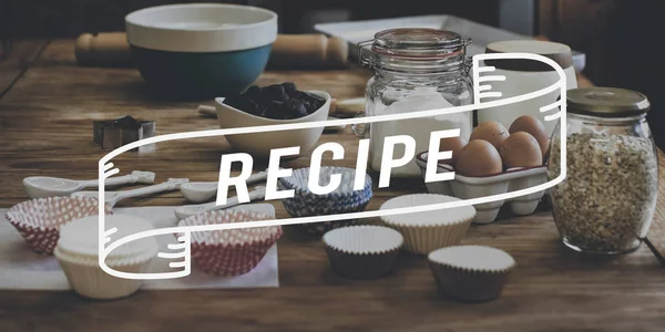 Kitchen table with Ingredients — Stock Photo, Image