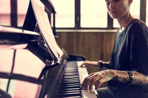 Musician playing on the Piano Royalty Free Stock Images