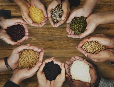 insanlar holding tahıl elinde