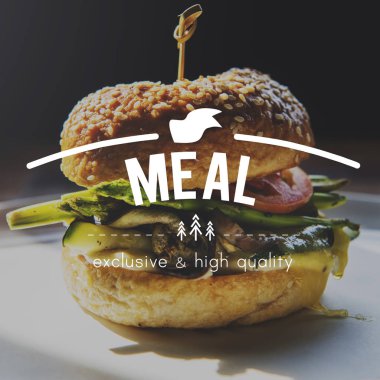 Hamburger plaka üzerinde kapat