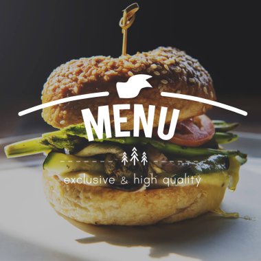 Hamburger plaka üzerinde kapat