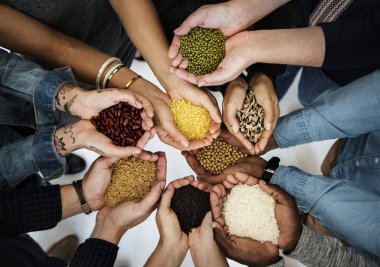 insanlar holding tahıl elinde