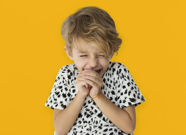 Rubio pequeño niño riendo —  Fotos de Stock