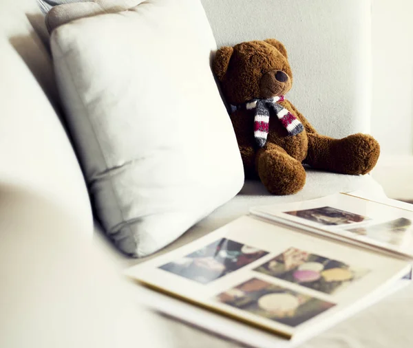 Teddy Bear on sofa — Stock Photo, Image