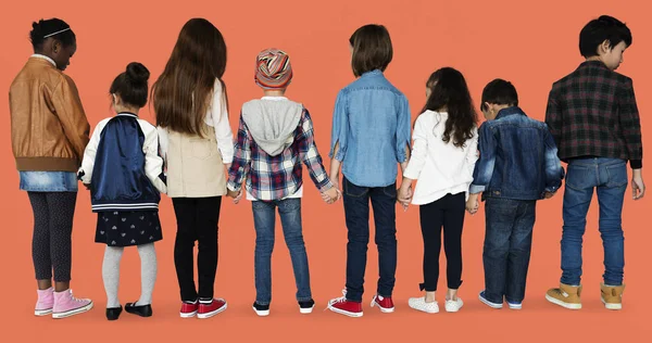 Diversity children standing in studio — Stock Photo, Image