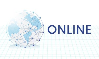 web sitesi, grafik metin için yaratıcı banner: Online