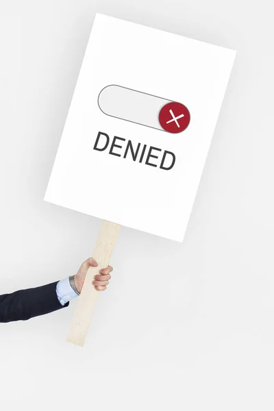 Human Hand Holding protest placard — Stock Photo, Image