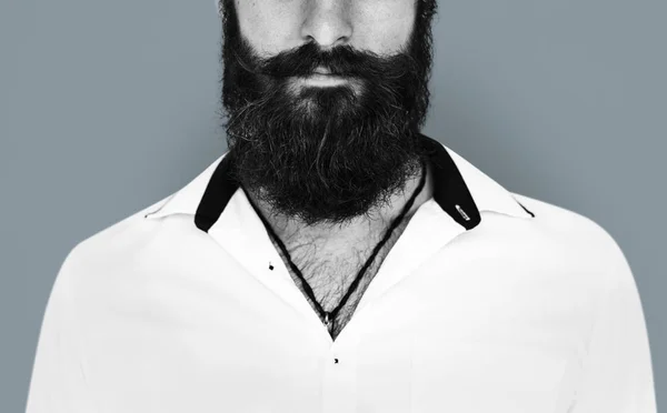 Młody człowiek z wąsów i brody — Zdjęcie stockowe