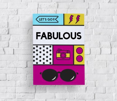 Tuğla duvar grafik ile banner 