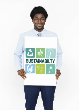 Afrika adam holding afiş