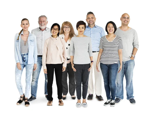 Conjunto de personas de diversidad juntas en el estudio — Foto de Stock