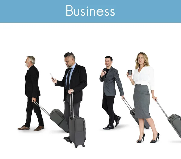 Business people with Travel Luggage — Stock Photo, Image