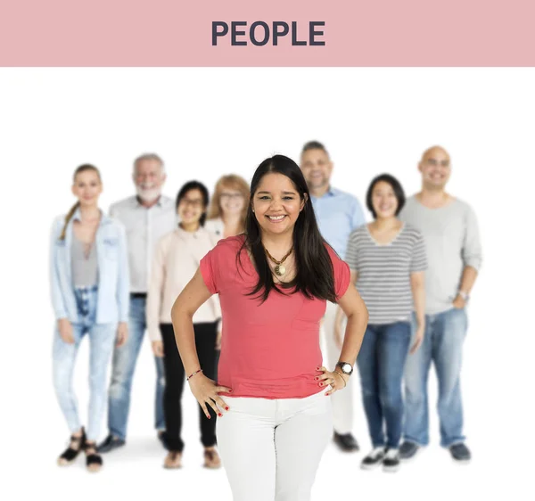 Set of diversity people together in studio — Stock Photo, Image