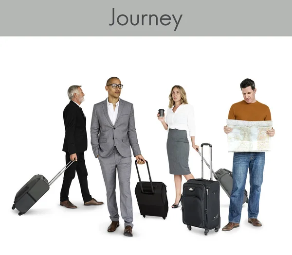 Diversità persone con bagagli — Foto Stock