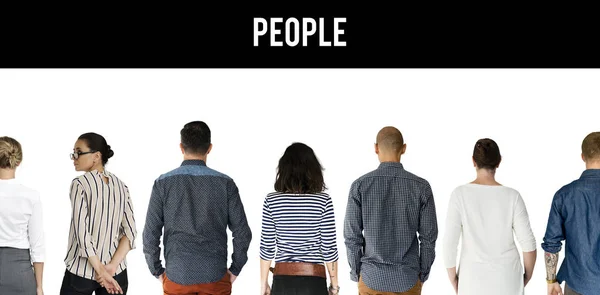 Różnorodność ludzi stojących — Zdjęcie stockowe
