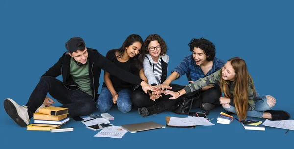 Students hand assemble together — Stock Photo, Image