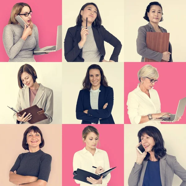 Uppsättning av mångfald affärskvinnor — Stockfoto