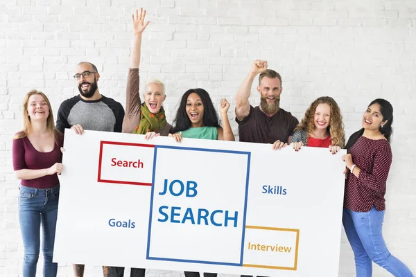 People holding banner — Stock Photo, Image